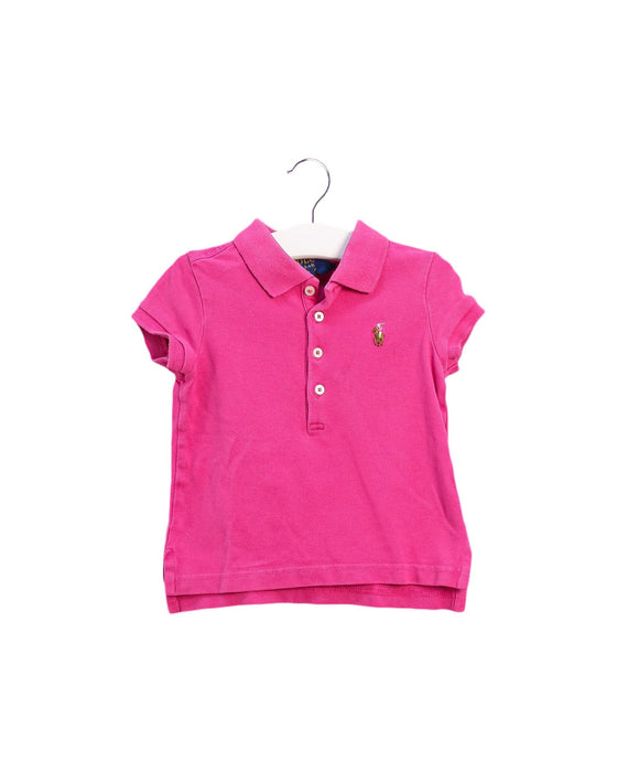 A Pink Short Sleeve Polos from Polo Ralph Lauren in size 2T for girl. (Front View)