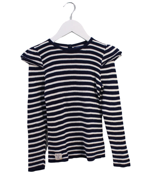 A Navy Long Sleeve Tops from Polo Ralph Lauren in size 5T for girl. (Front View)