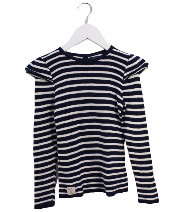 A Navy Long Sleeve Tops from Polo Ralph Lauren in size 5T for girl. (Front View)