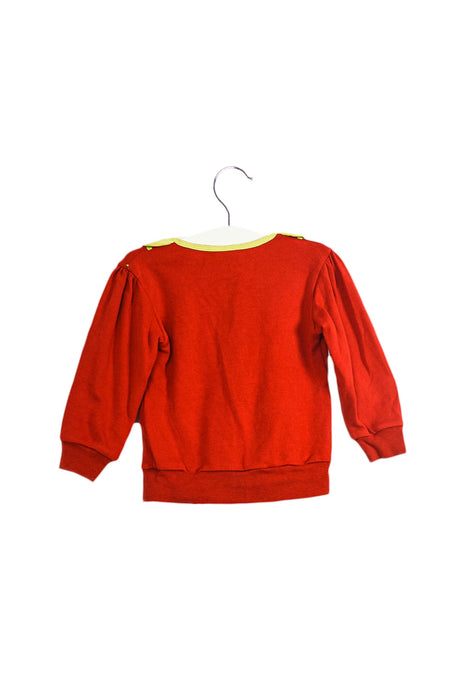 A Red Zippered Sweatshirts from Organic Baby in size 6-12M for girl. (Back View)