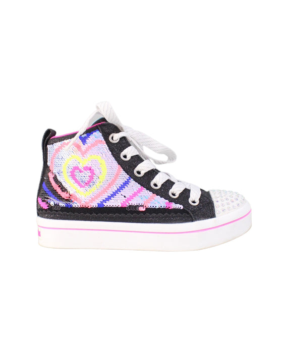 A Black Sneakers from Skechers in size 5T for girl. (Back View)