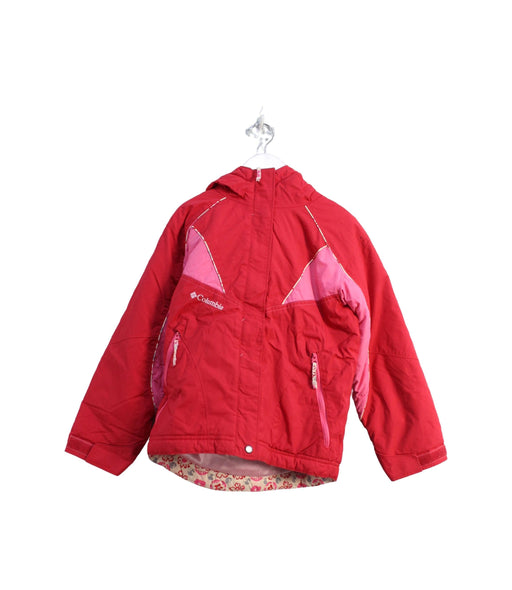 A Red Ski Jackets from Columbia in size 6T for girl. (Front View)
