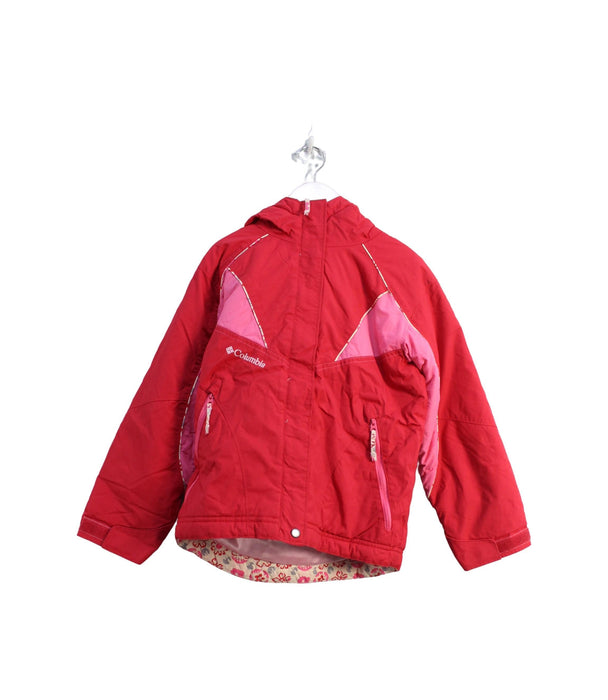 A Red Ski Jackets from Columbia in size 6T for girl. (Front View)