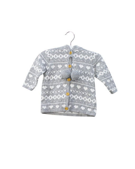 A Grey Cardigans from Seed in size 0-3M for boy. (Front View)