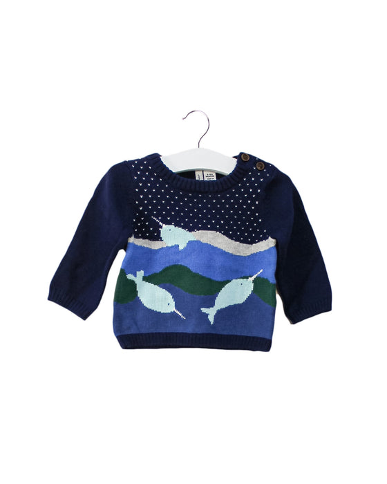 A Navy Knit Sweaters from Janie & Jack in size 3-6M for boy. (Front View)