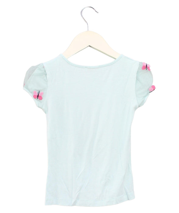 A Teal Short Sleeve Tops from I Pinco Pallino in size 6T for girl. (Back View)