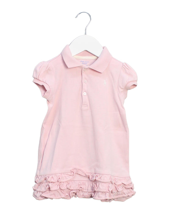 A Pink Short Sleeve Dresses from Ralph Lauren in size 12-18M for girl. (Front View)