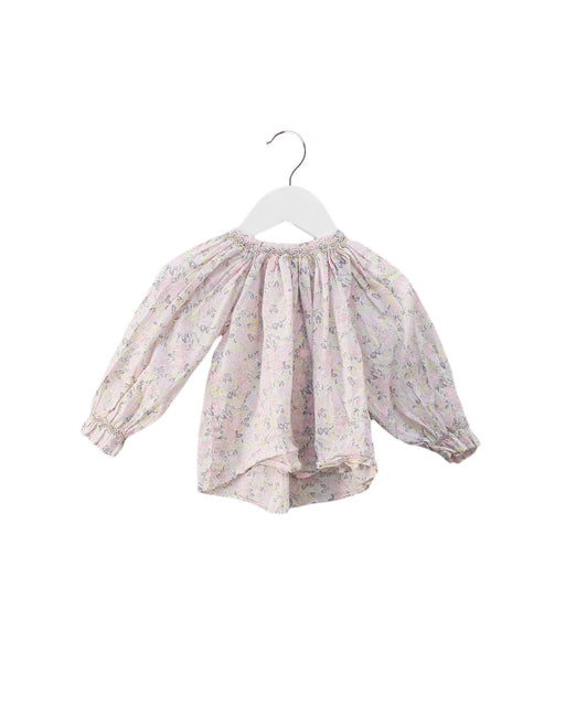 A Pink Long Sleeve Tops from Jacadi in size 6-12M for girl. (Front View)