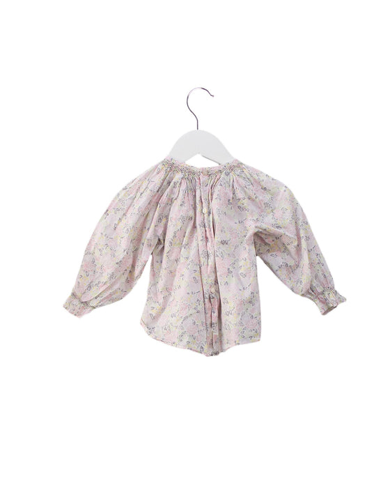 A Pink Long Sleeve Tops from Jacadi in size 6-12M for girl. (Back View)
