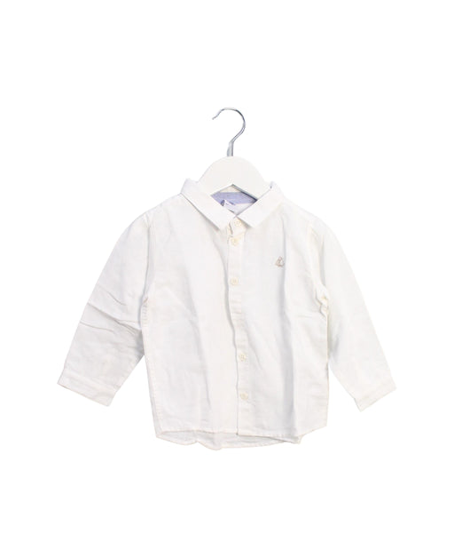 A White Long Sleeve Shirts from Petit Bateau in size 18-24M for boy. (Front View)