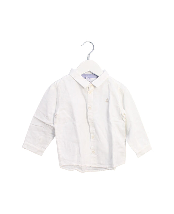 A White Long Sleeve Shirts from Petit Bateau in size 18-24M for boy. (Front View)