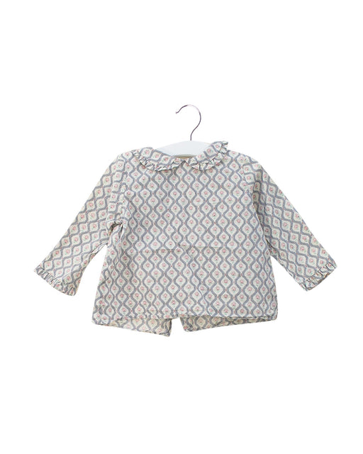 A Beige Long Sleeve Tops from Caramel in size 12-18M for girl. (Front View)
