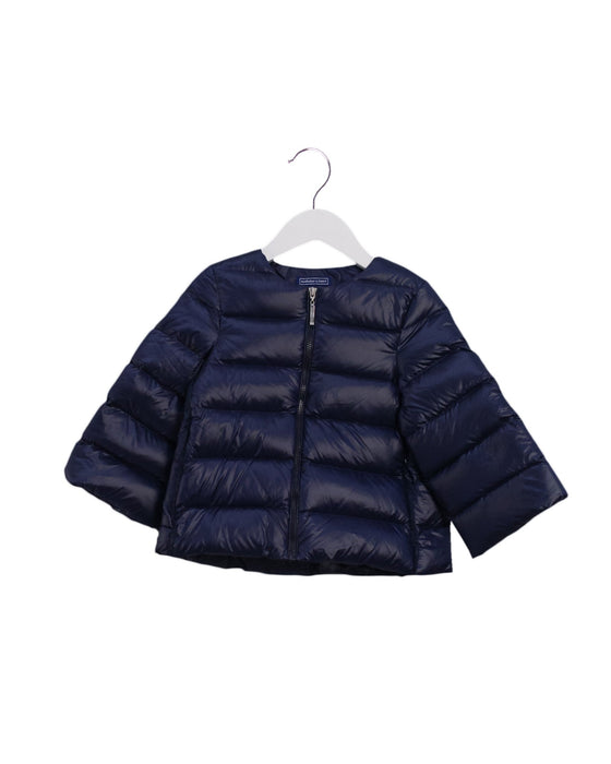 A Navy Puffer/Quilted Jackets from Nicholas & Bears in size 6T for girl. (Front View)