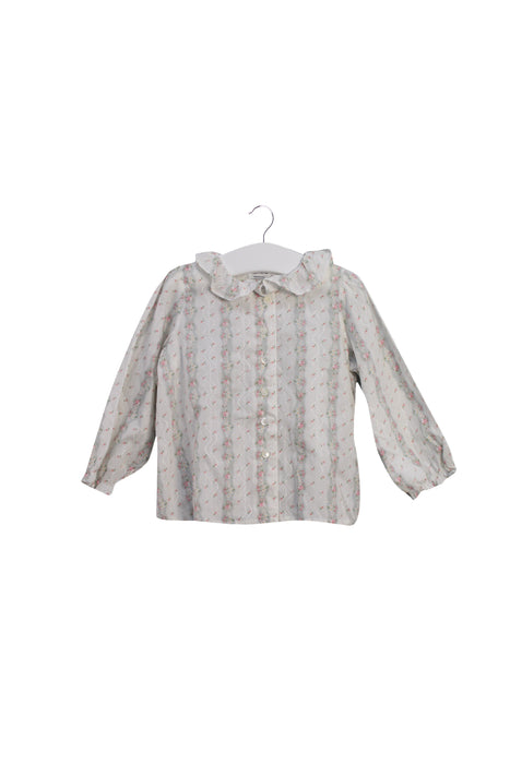 A White Long Sleeve Tops from Bonpoint in size 2T for girl. (Front View)
