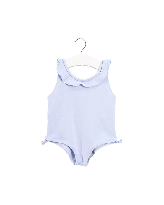 A Blue Sleeveless Bodysuits from Jacadi in size 2T for girl. (Front View)
