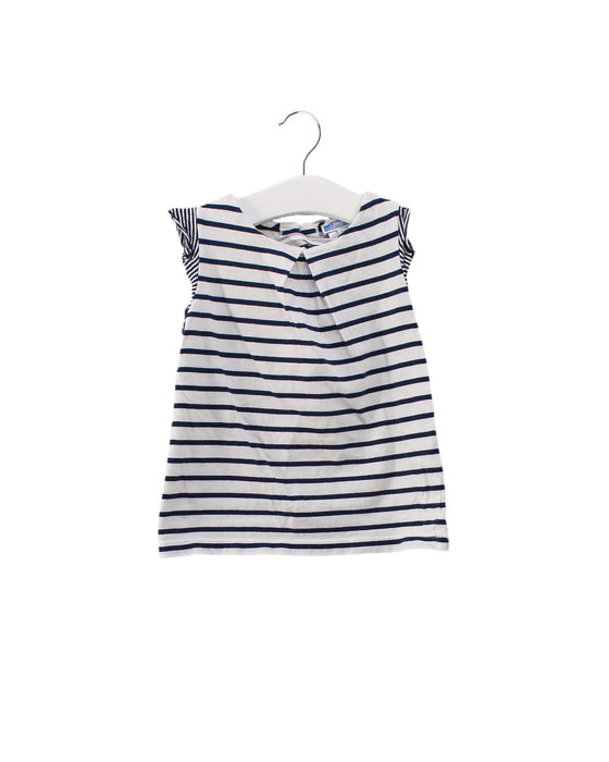 A Navy Sleeveless Tops from Jacadi in size 4T for girl. (Front View)