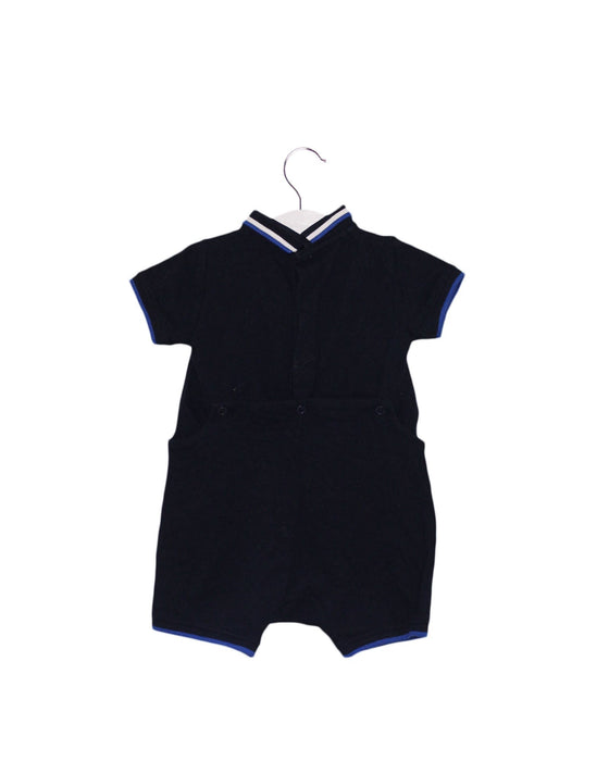 A Black Short Sleeve Rompers from Jacadi in size 6-12M for boy. (Back View)