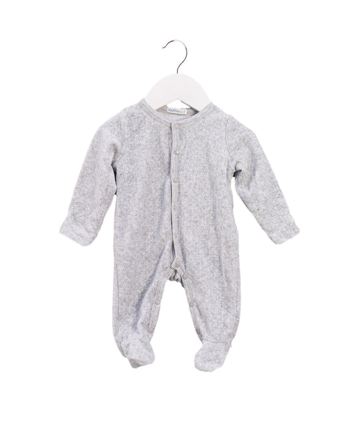 A Grey Long Sleeve Jumpsuits from Bout'Chou in size 0-3M for boy. (Front View)