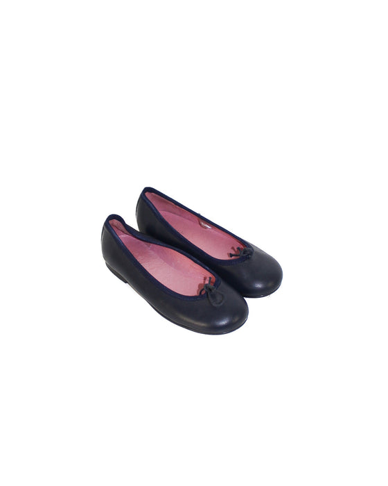 A Navy Flats from Jacadi in size 6T for girl. (Front View)
