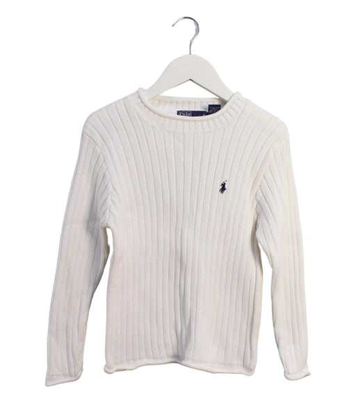 A White Knit Sweaters from Polo Ralph Lauren in size 6T for boy. (Front View)
