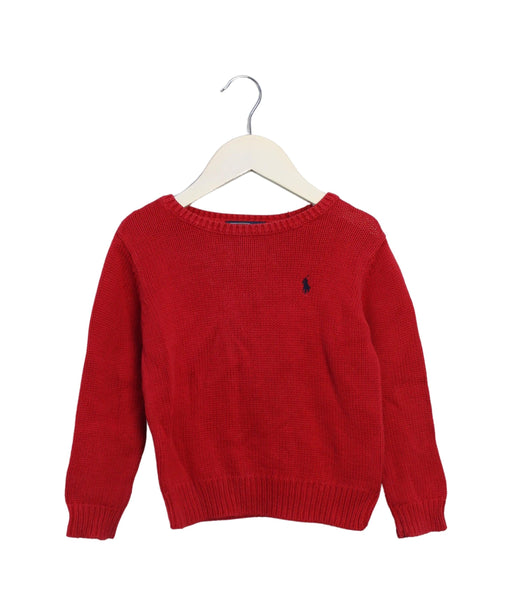 A Red Knit Sweaters from Polo Ralph Lauren in size 3T for boy. (Front View)