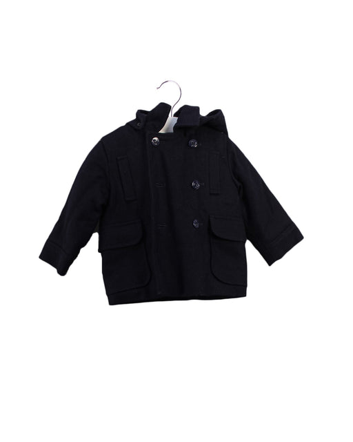 A Navy Coats from Jacadi in size 12-18M for boy. (Front View)