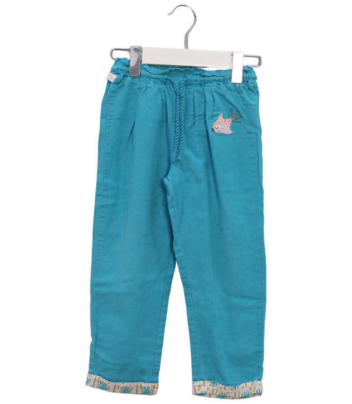 A Teal Casual Pants from La Compagnie des Petits in size 3T for girl. (Front View)