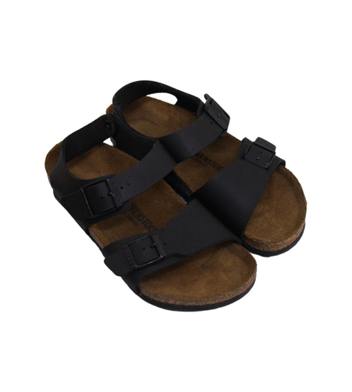 A Black Sandals from Birkenstock in size 7Y for boy. (Front View)