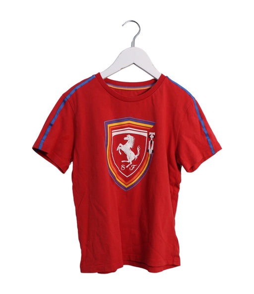 A Red Short Sleeve T Shirts from Ferrari in size 7Y for boy. (Front View)