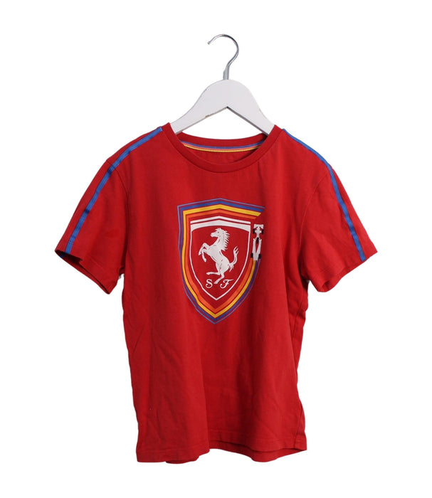 A Red Short Sleeve T Shirts from Ferrari in size 7Y for boy. (Front View)