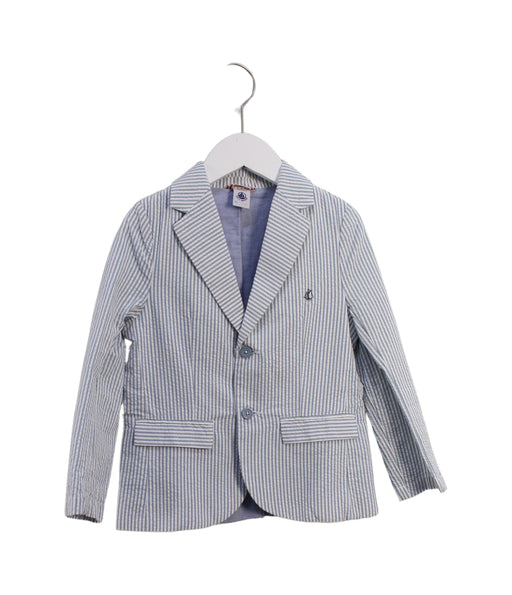 A Blue Blazers from Petit Bateau in size 6T for boy. (Front View)