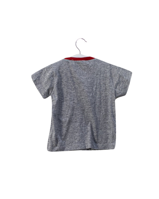 A Grey Short Sleeve T Shirts from Le Petit Pumm in size 6-12M for boy. (Back View)