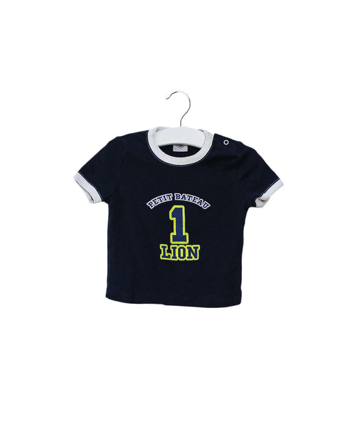 A Navy Short Sleeve T Shirts from Petit Bateau in size 6-12M for boy. (Front View)