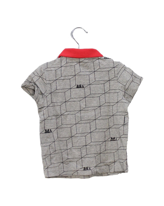 A Grey Short Sleeve Polos from Momonittu in size 12-18M for boy. (Back View)