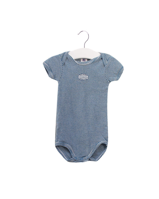 A Teal Short Sleeve Bodysuits from Petit Bateau in size 6-12M for neutral. (Front View)