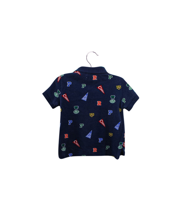 A Navy Short Sleeve Polos from Ralph Lauren in size 6-12M for boy. (Back View)