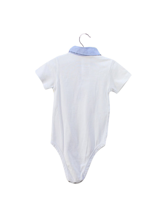 A White Short Sleeve Bodysuits from Jacadi in size 6-12M for boy. (Back View)