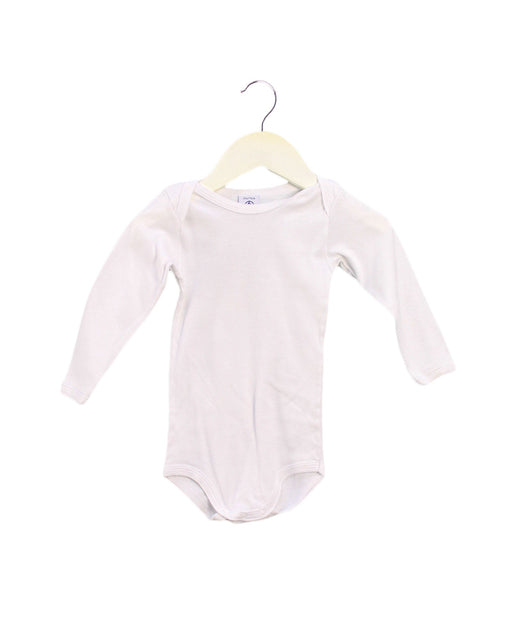 A White Long Sleeve Bodysuits from Petit Bateau in size 6-12M for boy. (Front View)