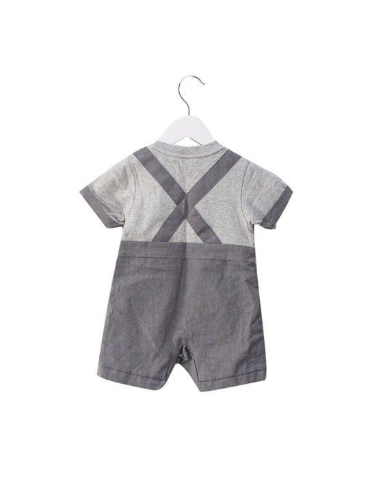 A Grey Short Sleeve Rompers from Chickeeduck in size 6-12M for boy. (Back View)