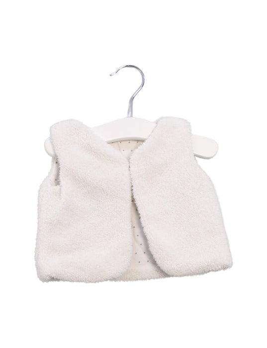 A White Outerwear Vests from Bout'Chou in size 0-3M for girl. (Front View)