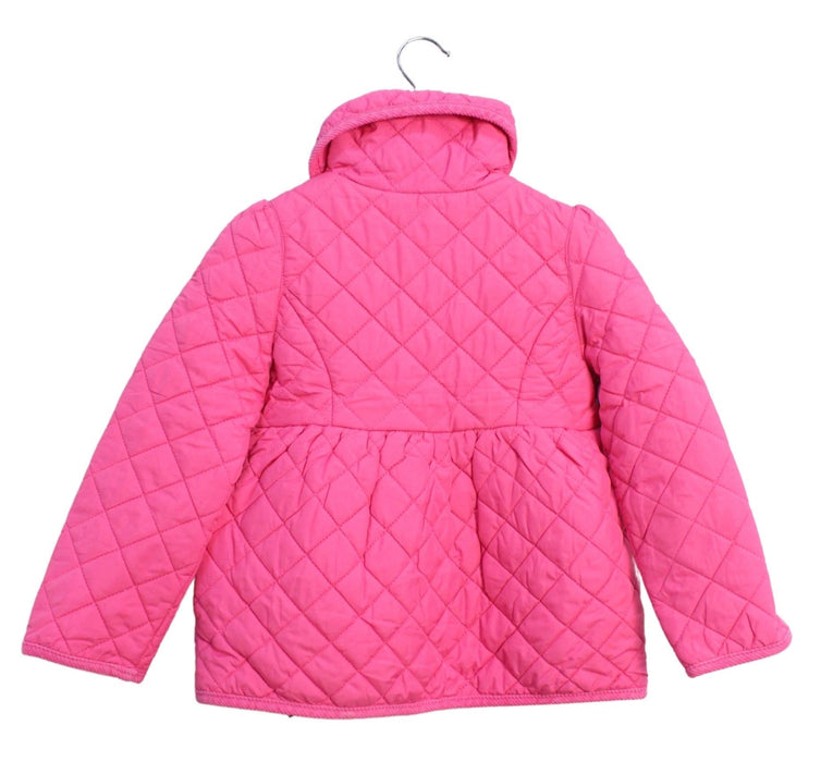 A Pink Puffer/Quilted Jackets from Polo Ralph Lauren in size 5T for girl. (Back View)