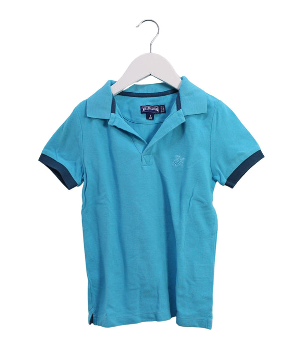 A Blue Short Sleeve Polos from Vilebrequin in size 8Y for boy. (Front View)