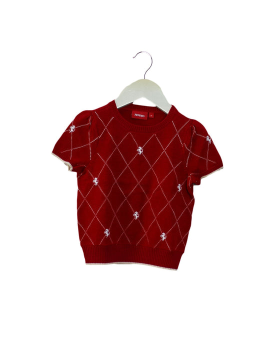 A Red Short Sleeve Shirts from Ferrari in size 2T for girl. (Front View)