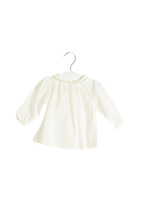 A White Long Sleeve Tops from Bout'Chou in size 3-6M for girl. (Front View)