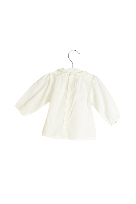 A White Long Sleeve Tops from Bout'Chou in size 3-6M for girl. (Back View)