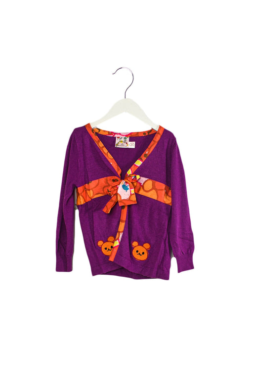 A Purple Cardigans from Lovie by Mary J in size 5T for girl. (Front View)