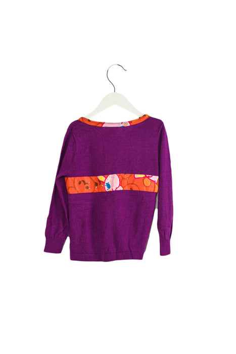 A Purple Cardigans from Lovie by Mary J in size 5T for girl. (Back View)