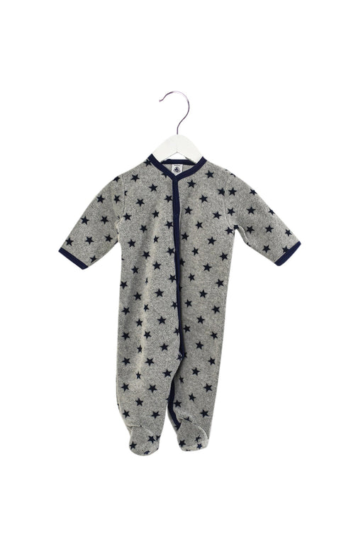 A Grey Long Sleeve Jumpsuits from Petit Bateau in size 3-6M for boy. (Front View)