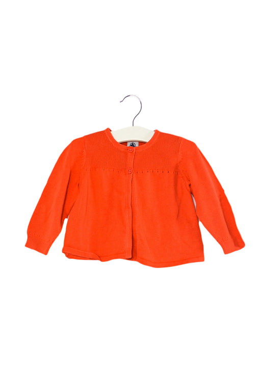 A Orange Cardigans from Petit Bateau in size 6-12M for girl. (Front View)