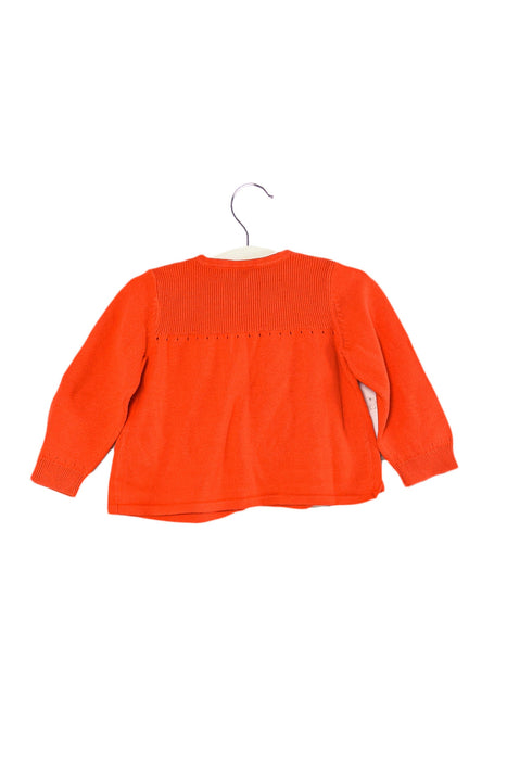 A Orange Cardigans from Petit Bateau in size 6-12M for girl. (Back View)